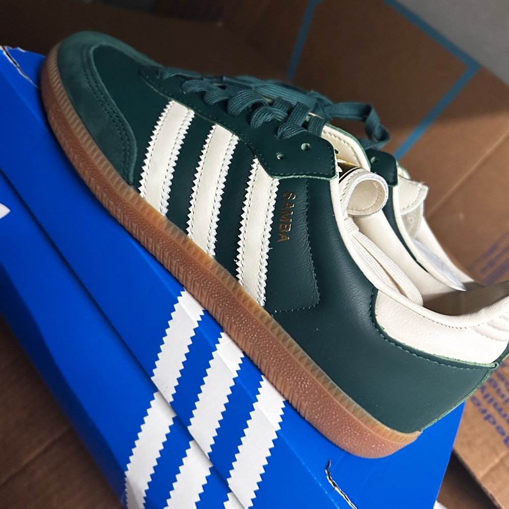 Adidas Samba OG Green and White Shoes
